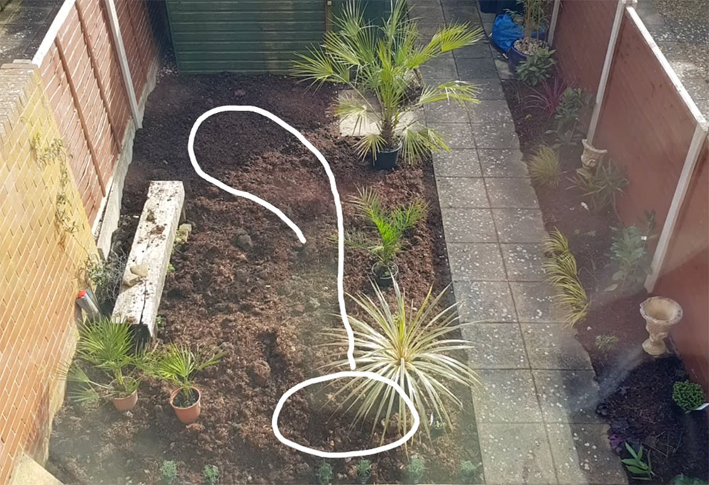 marking out your DIY garden stream